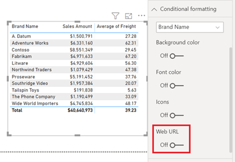 enlaces web en columnas y matrices