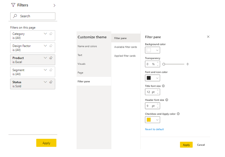 Implementacion final del nuevo panel de filtros