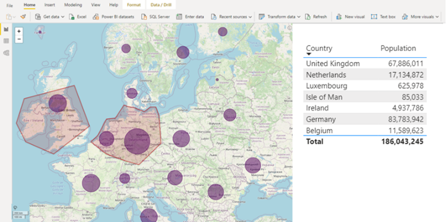 mapa power bi