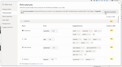 sinonimos power bi